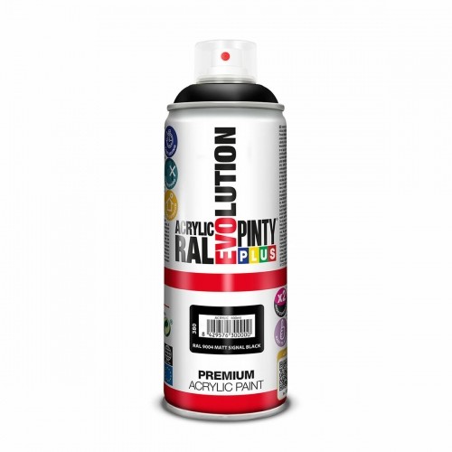 Spray paint Pintyplus Evolution RAL 9004 Signal Black 400 ml Matt image 1