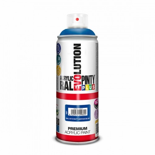 Аэрозольная краска Pintyplus Evolution RAL 5010 Gentian Blue 400 ml матовый image 1