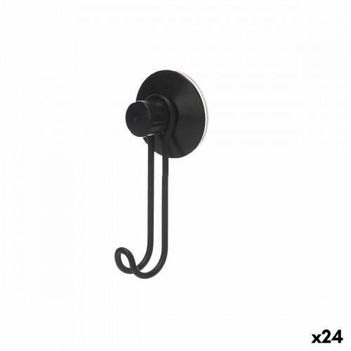Hook for hanging up Black Steel ABS 6 x 13 x 4 cm (24 Units) image 1