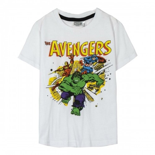 Krekls ar Īsām Piedurknēm Bērniem Marvel Balts image 1