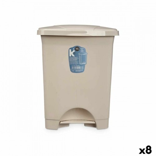 Pedal bin Beige Plastic 10 L (8 Units) image 1