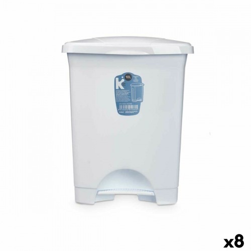 Pedal bin White Plastic 10 L (8 Units) image 1