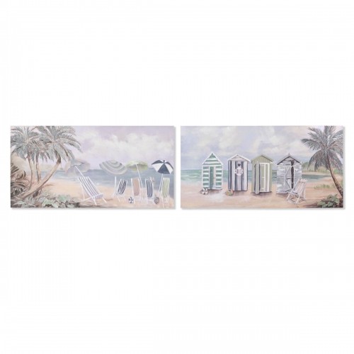 Glezna Home ESPRIT Pludmale Vidusjūra 120 x 3 x 60 cm (2 gb.) image 1