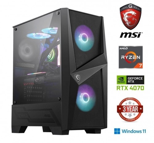 Mdata Gaming Ryzen 7 5700g 16GB 256GB SSD NVME RTX 4070 Windows 11 image 1