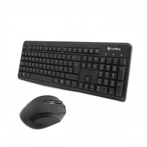 Keyboard and Mouse CoolBox COO-KTR-02W Spanish Qwerty image 1