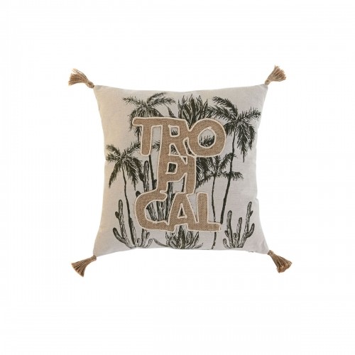 Cushion Home ESPRIT Beige Natural Tropical Boho 45 x 5 x 45 cm image 1