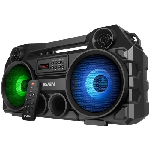 Speaker SVEN PS-580, black (36W, TWS, Bluetooth, FM, USB, microSD, LED-display, RC, 2000mA*h) image 1