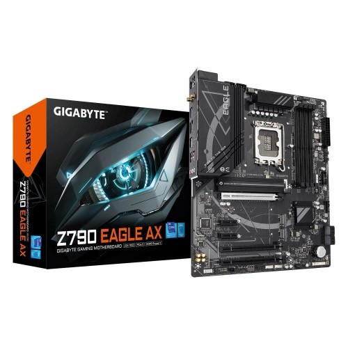 Mainboard|GIGABYTE|Intel Z790|LGA1700|ATX|Memory DDR5|Memory slots 4|2xPCI-Express 3.0 1x|1xPCI-Express 3.0 16x|1xPCI-Express 4.0 16x|1xPCI-Express 5.0 16x|3xM.2|1xHDMI|1xDisplayPort|2xUSB 2.0|5xUSB 3.2|1xUSB-C|1xPS/2|1xRJ45|3xAudio port|Z790EAGLEAX image 1