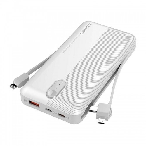 Powerbank LDNIO PL1013, 10000mAh + 3in1 cable (white) image 1