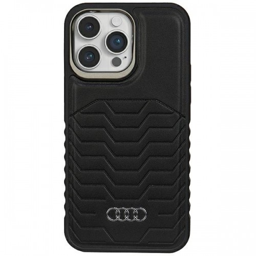 Audi Synthetic Leather MagSafe iPhone 15 Pro Max 6.7" czarny|black hardcase AU-TPUPCMIP15PM-GT|D3-BK image 1