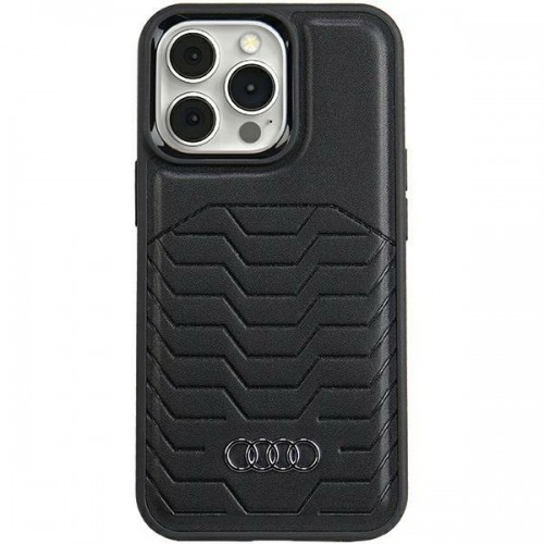 Audi Synthetic Leather MagSafe iPhone 15 Pro 6.1" czarny|black hardcase AU-TPUPCMIP15P-GT|D3-BK image 1