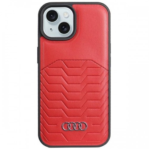 Audi Synthetic Leather MagSafe iPhone 15 Plus | 14 Plus 6.7" czerwony|red hardcase AU-TPUPCMIP15M-GT|D3-RD image 1