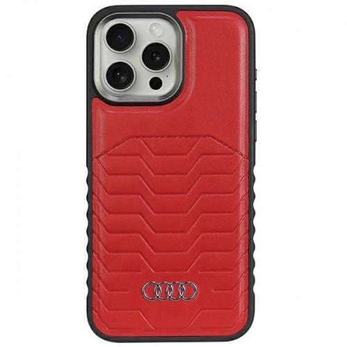 Audi Synthetic Leather MagSafe iPhone 14 Pro Max 6.7" czerwony|red hardcase AU-TPUPCMIP14PM-GT|D3-RD image 1