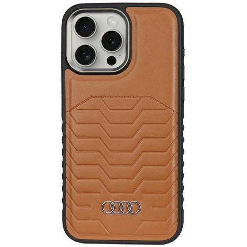 Audi Synthetic Leather MagSafe iPhone 14 Pro 6.1" brązowy|brown hardcase AU-TPUPCMIP14P-GT|D3-BN image 1