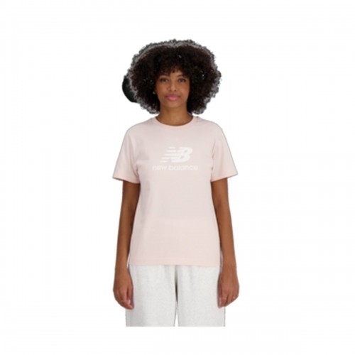 Women’s Short Sleeve T-Shirt New Balance ESSENJERSEY LOGO WT41502 OUK Pink image 1