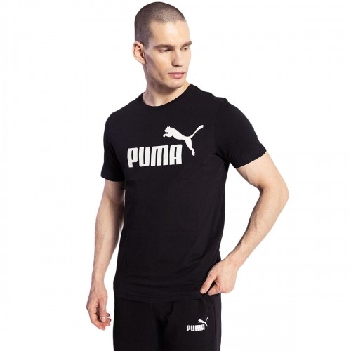 Men’s Short Sleeve T-Shirt Puma ESS LOGO TEE 586666 01 Black image 1