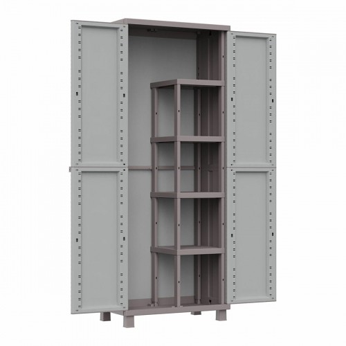 Broom cupboard Terry Jrattan 368 Grey 68 x 37,5 x 170 cm Plastic 4 Shelves image 1