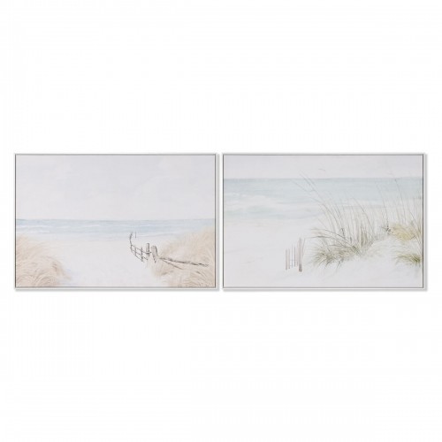 Glezna Home ESPRIT Pludmale Vidusjūra 120 x 4 x 80 cm (2 gb.) image 1