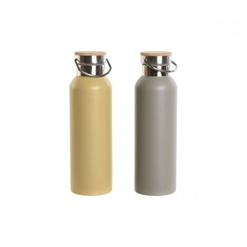 Thermal Bottle Home ESPRIT Beige Grey 500 ml (2 Units) image 1