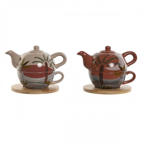 Teapot Home ESPRIT White Beige Terracotta Light Pink Dolomite 750 ml (2 Units) image 1