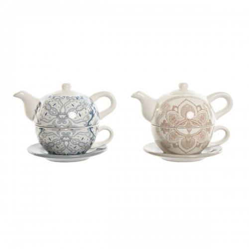 Teapot Home ESPRIT Blue White Beige Light Pink Dolomite 750 ml (2 Units) image 1