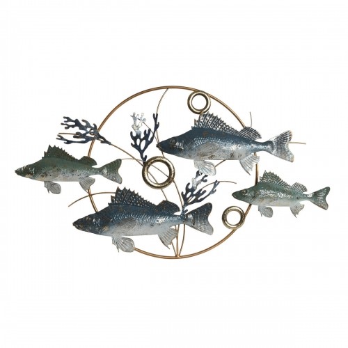 Настенный декор Home ESPRIT Синий Позолоченный Средиземноморье Рыбы 91 x 4,5 x 50 cm image 1