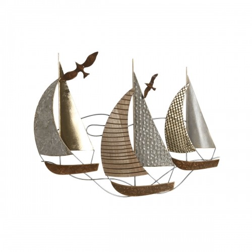 Wall Decoration Home ESPRIT Brown Grey Golden Silver Yachts 66 x 4 x 53 cm image 1