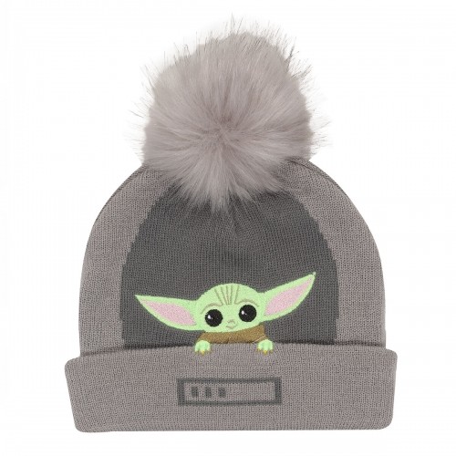 Hat The Mandalorian Grogu In The Crib Beanie Grey image 1