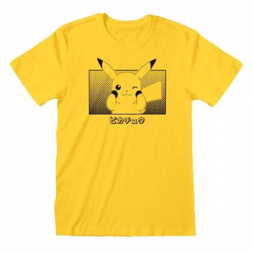 Pokemon Футболка с коротким рукавом унисекс Pokémon Pikachu Katakana Жёлтый image 1