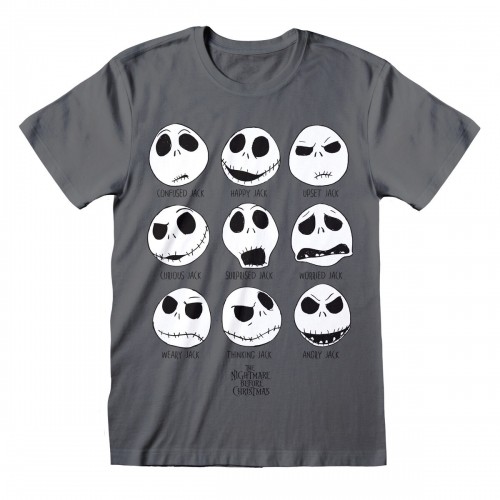 Unisex Krekls ar Īsām Piedurknēm The Nightmare Before Christmas Many Faces Tumši pelēks image 1