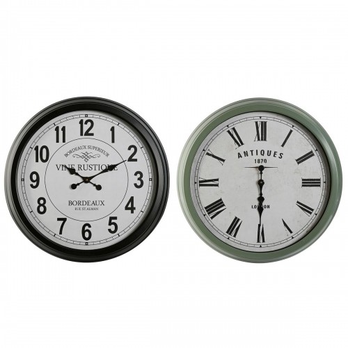 Настенное часы Home ESPRIT Чёрный Зеленый Металл Стеклянный 70 x 9 x 70 cm (2 штук) image 1