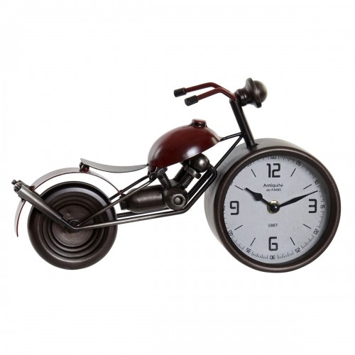 Table clock Home ESPRIT Red Metal Crystal MDF Wood Motorbike Vintage 32,5 x 10 x 18 cm image 1