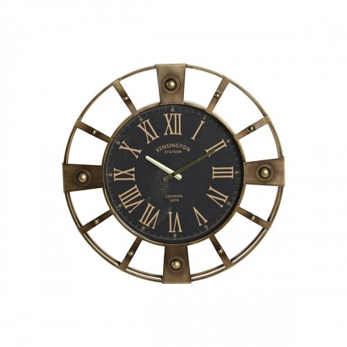 Wall Clock Home ESPRIT Black Golden Iron Vintage 60 x 8 x 60 cm image 1