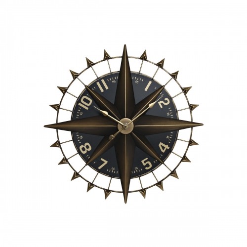 Wall Clock Home ESPRIT Black Golden Iron Compass Vintage 80 x 7,5 x 80 cm image 1