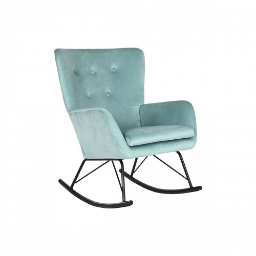 Šūpuļkrēsls Home ESPRIT Melns Debesu zils Poliesters Metāls 68 x 90 x 92 cm image 1
