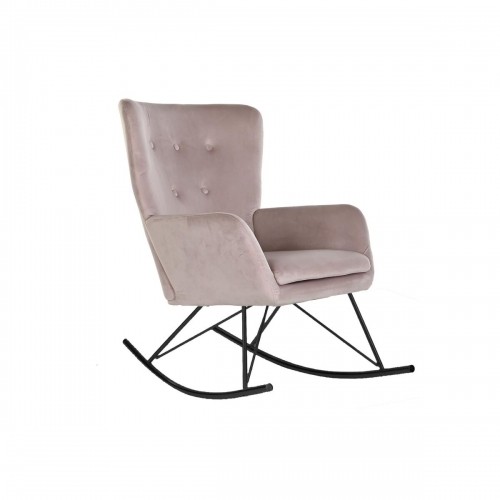 Кресло-качалка Home ESPRIT Чёрный Розовый полиэстер Металл 68 x 90 x 92 cm image 1