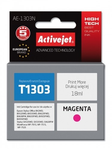 Activejet AE-1303N Ink (replacement for Epson T1303; Supreme; 18 ml; magenta) image 1