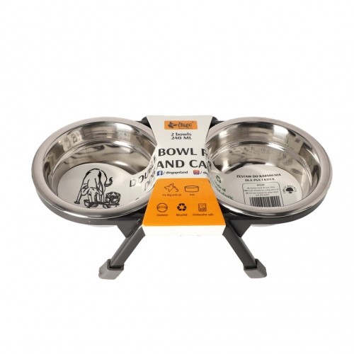 DINGO Bowls on a stand - bowl for dogs and cats - 2 x 400 ml image 1