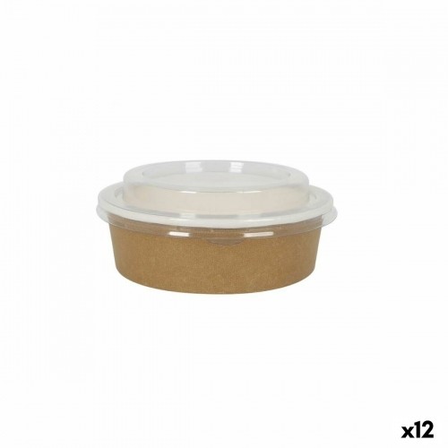 Food Preservation Container Algon kraft paper 700 ml With lid (12 Units) image 1