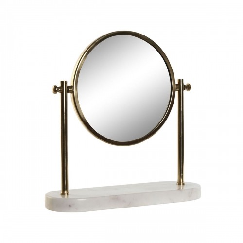 Зеркало Home ESPRIT Белый Позолоченный Металл Мрамор 30 x 10 x 30 cm image 1
