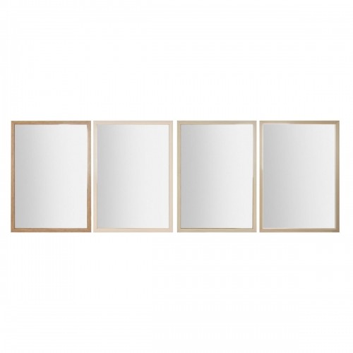 Настенное зеркало Home ESPRIT Белый Коричневый Бежевый Серый Стеклянный полистирол 66 x 2 x 92 cm (4 штук) image 1
