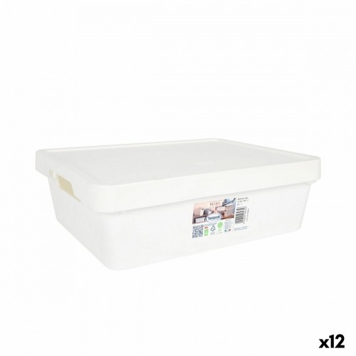 Storage Box with Lid Tontarelli Maya White 9,2 l 36 x 28 x 11 cm (12 Units) image 1
