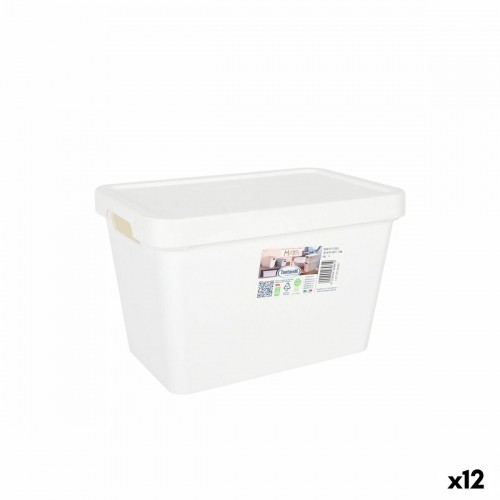Storage Box with Lid Tontarelli Maya White 6,4 L 28 x 18 x 17,7 cm (12 Units) image 1