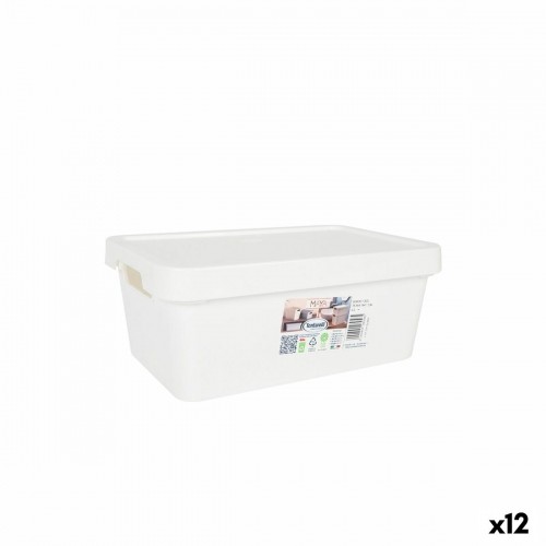 Storage Box with Lid Tontarelli Maya White 4,2 L 28 x 18 x 11,2 cm (12 Units) image 1