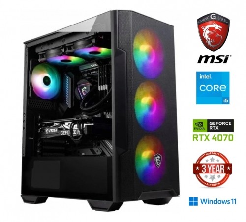 Mdata Gaming Core i5-13400F 32GB 1TB NVME 2TB HDD RTX 4070 Windows 11 image 1