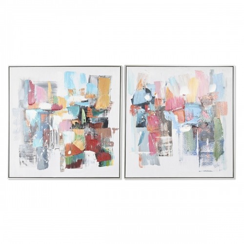 Painting Home ESPRIT Abstract Modern 82 x 4,5 x 82 cm (2 Units) image 1