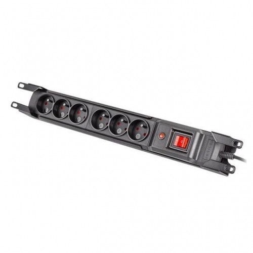 Armac M6 Rack 19" | Barošanas sloksne | pretpārsprieguma sistēma, 6 rozetes, 5 m kabelis, melns image 1