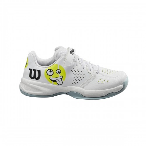 WILSON TENISA APAVI BĒRNU KAOS EMO White/Safety Yellow/Stratosphere image 1