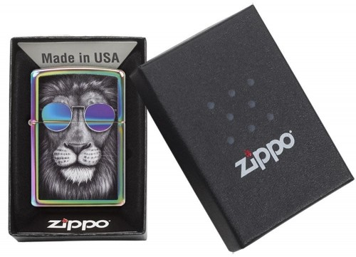 Zippo Lighter 151CI407606 Lion in Sunglasses image 1