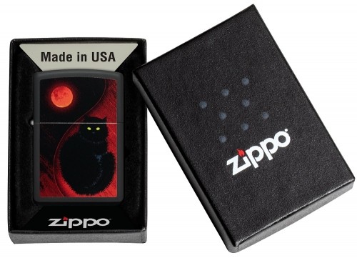 Zippo Lighter 48453 Black Cat Design image 1